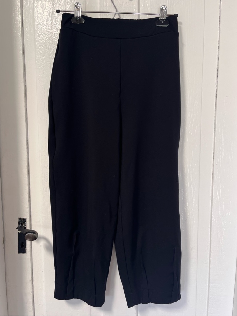 Ozai N Ku High Waisted Lantern Cut Black Stretch Ankle Pant size XS - Picture 2 of 9